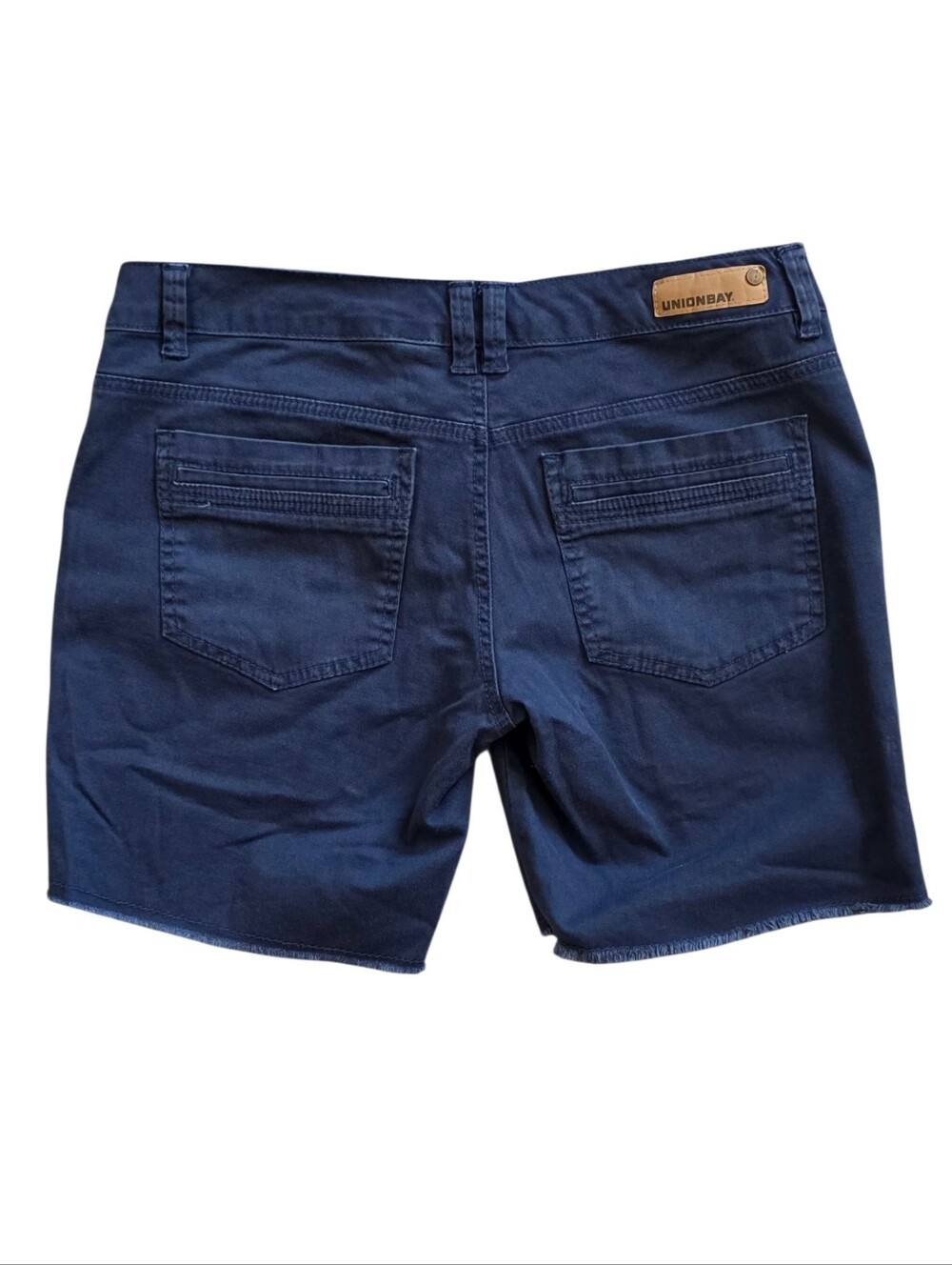 UNIONBAY Sz 7 Junior Navy Blue Raw Hem Utility Y2K Style Shorts - Picture 3 of 9